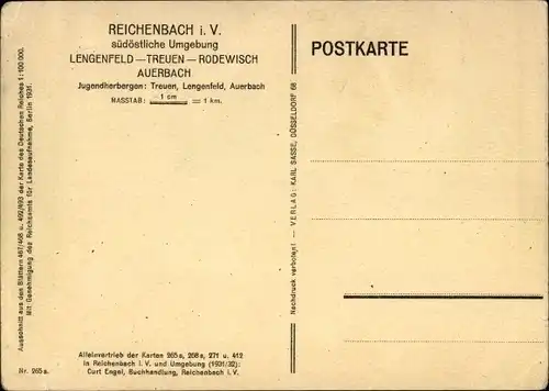 Landkarten Ak Reichenbach im Vogtland, Südöstliche Umgebung