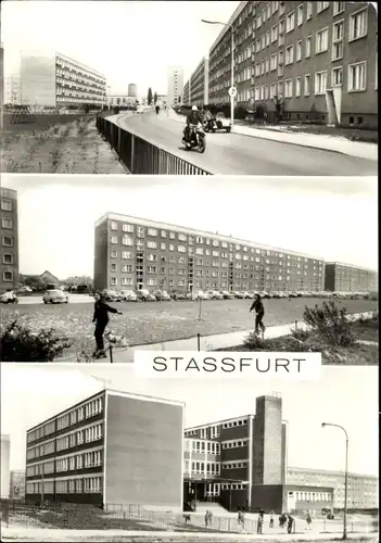 Ak Staßfurt im Salzlandkreis, Leninring, Polytechnische Oberschule, Außenansichten