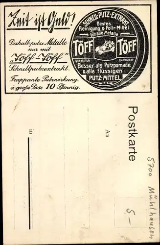 Ak Schnellputzextrakt Töff Töff, Mühlhausen Thüringen, C. Blau