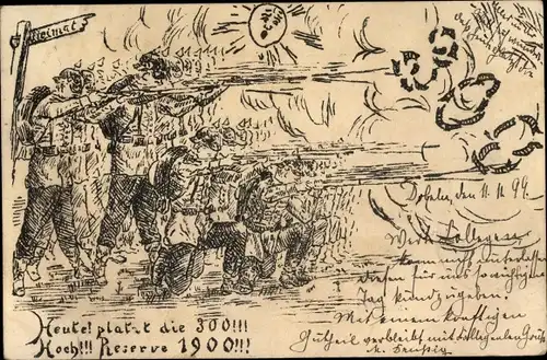 Ak Heute platzt die 300, Reservisten mit Gewehren, Reserve 1900