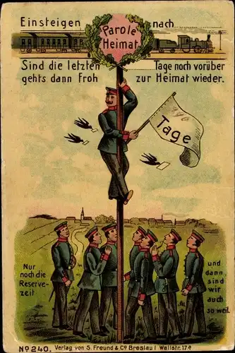 Litho Parole Heimat, Reservisten, Nur noch die Reservezeit und dann sind wir auch so weit