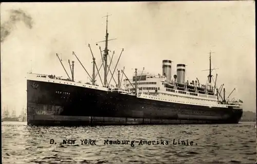 Foto Ak Dampfer New York, HAPAG, Backbord