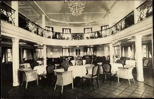 Foto Ak Dampfschiff New York, HAPAG, Halle II. Klasse, Innenansicht