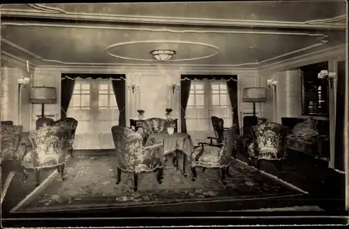 Foto Ak Dampfer New York, Hamburg Amerika Linie, Damenzimmer I. Klasse