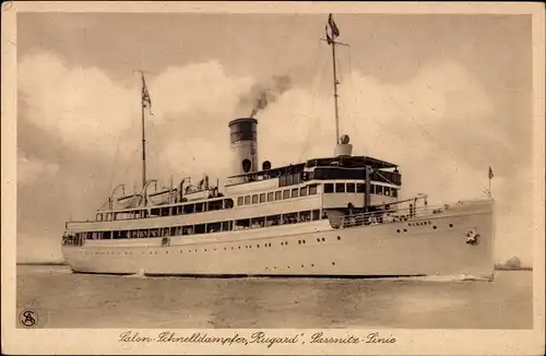 Ak Salonschnelldampfer Rugard, Sassnitz Linie