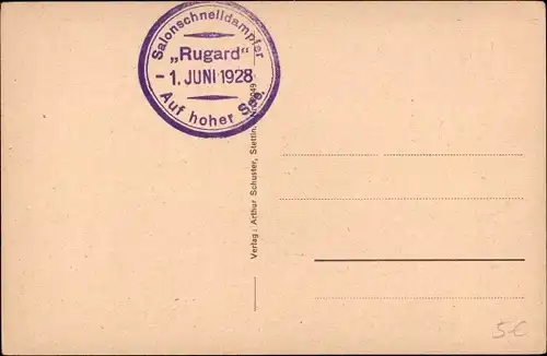 Ak Salonschnelldampfer Rugard, Sassnitz Linie