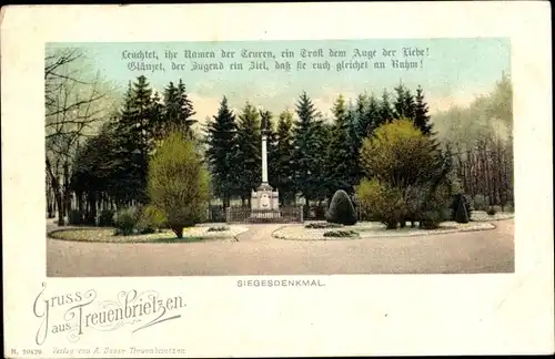 Ak Treuenbrietzen in Brandenburg, Siegesdenkmal
