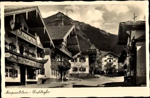 Ak Marquartstein im Chiemgau Oberbayern, Dorfstraße