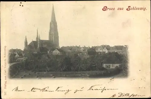 Ak Schleswig, Teilansicht, Kirche