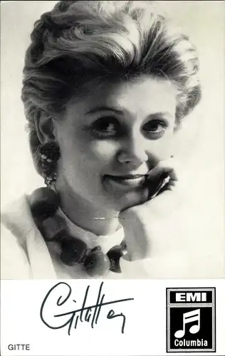 Ak Schauspielerin Gitte, Portrait, Emi Columbia