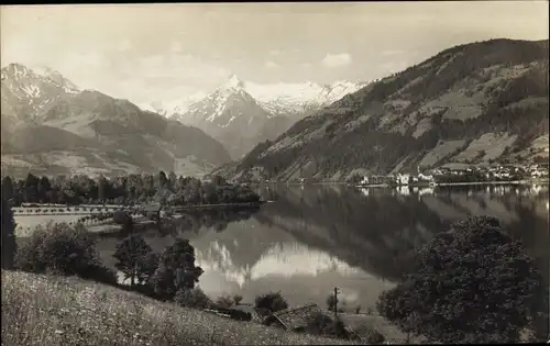 Ak Zell am See in Salzburg, Ort gegen Kitzsteinhorn