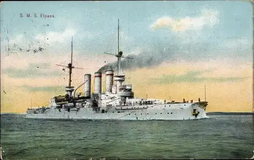 Ak Deutsches Kriegsschiff, SMS Elsass, Kaiserliche Marine