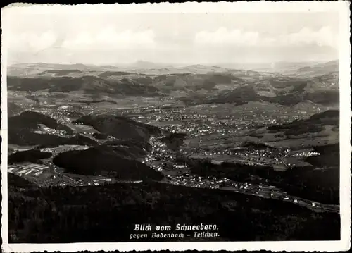 Ak Podmokly Bodenbach Děčín Tetschen an der Elbe Region Aussig, Gesamtansicht vom Schneeberg aus