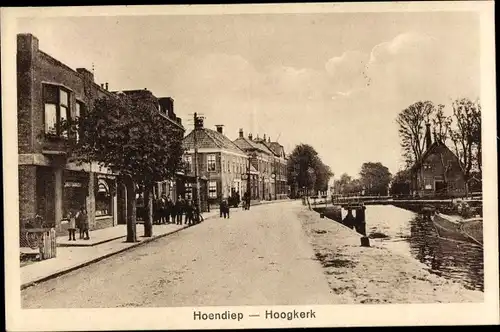 Ak Hoendiep Groningen, Hoogkerk, Straßenpartie