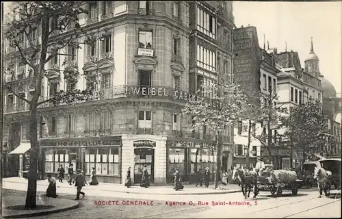 Ak Paris, Société Générale, Rue Saint Antoine