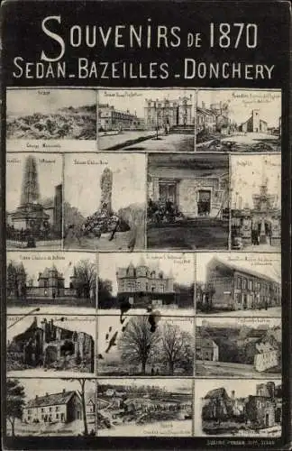 Ak Sedan Ardennes, Souvenirs de 1870, Bazeilles, Donchery