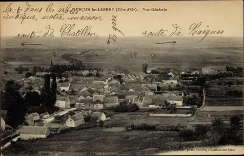 Ak Poincon les Larrey Côte d'Or, Vue Générale