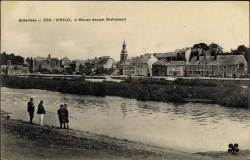 Ak Vireux Wallerand Ardennes, la Meuse devant Wallerand