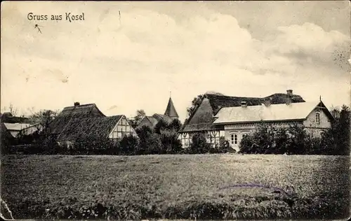 Ak Kosel in Schleswig Holstein, Teilansicht