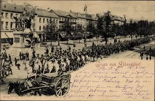 Ak Düsseldorf am Rhein, Parade, Denkmal