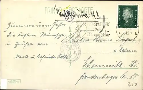 Ak Mittweida in Sachsen, Deckerstraße, Post