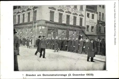Ak Dresden, Demonstration 3. Dezember 1905