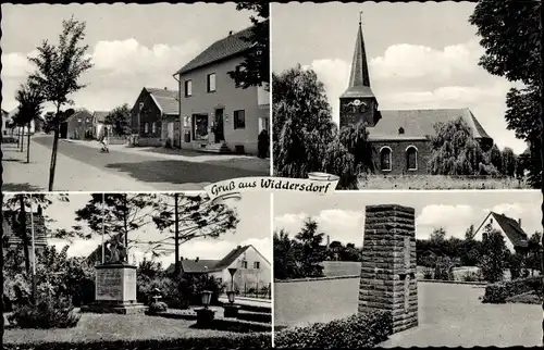 Ak Widdersdorf Köln am Rhein, Straßenpartie, Kirche, Kriegerdenkmal