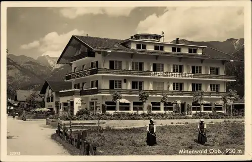 Ak Mittenwald in Oberbayern, Alpenhotel