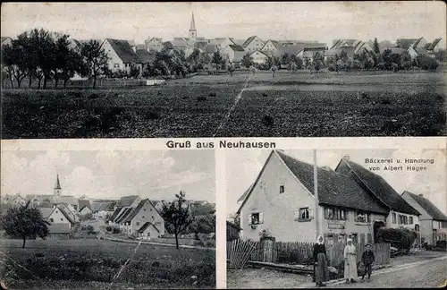 Ak Neuhausen ob Eck, Panorama, Teilansicht, Geschäft v. Albert Hagen