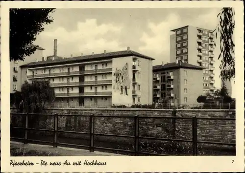 Ak Pforzheim im Schwarzwald, Die neue Au mit Hochhaus