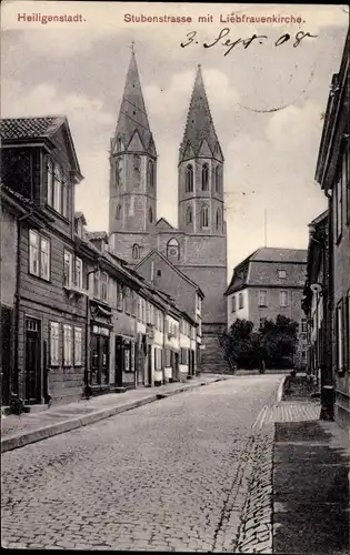 Ak Heilbad Heiligenstadt Eichsfeld, Stubenstraße mit Liebfrauenkirche