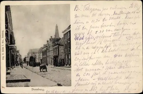 Ak Doesburg Gelderland Niederlande, Straßenpartie
