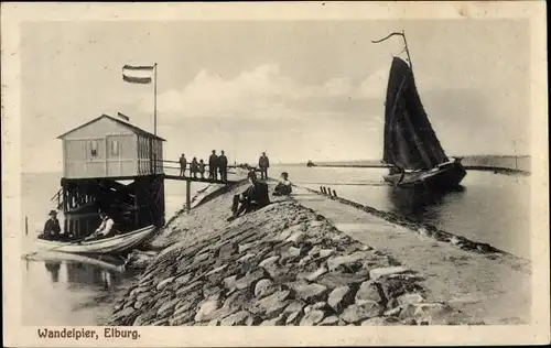 Ak Elburg Gelderland, Wandelpier, Segelboot