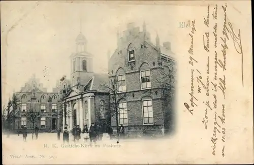 Ak Elst Gelderland Niederlande, R. K. Gesticht-Kerk en Pastorie