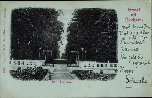 Mondschein Ak Lochem Gelderland, Laan Ampsen
