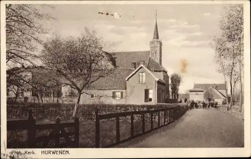 Ak Hurwenen Maasdriel Gelderland, Prot. Kerk
