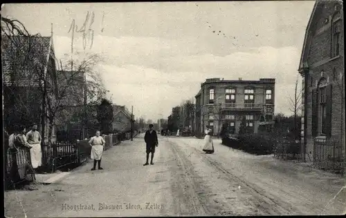 Ak Zetten Gelderland Niederlande, Hoogstraat, Blauwen steen