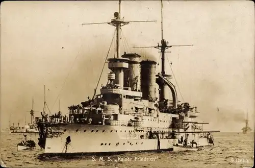 Ak Deutsches Kriegsschiff SMS Kaiser Friedrich, Linienschiff