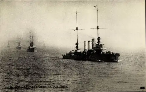 Ak Deutsche Kriegsschiffe, SMS Kleine Kreuzer der 2. Aufklärungsgruppe beim Vorstoß