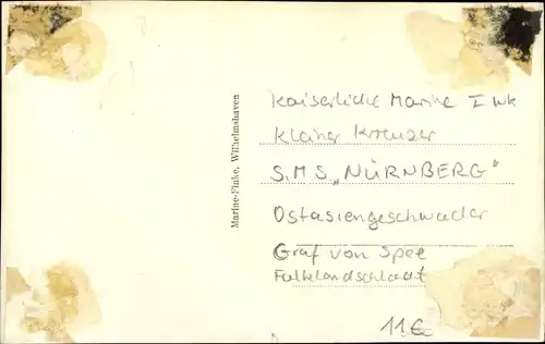 Ak Deutsches Kriegsschiff, SMS Nürnberg, Kleiner Kreuzer, Ostasiengeschwader