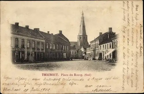 Ak Thourout Torhout Westflandern, Place du Bourg (Sud)