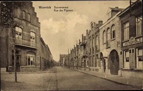 Ak Wervik Wervicq Westflandern, Duivenstraat, Rue des Pigeons