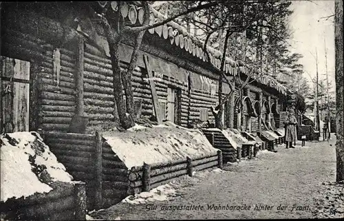 Ak Gut ausgestattete Wohnbaracke hinter der Front, I WK