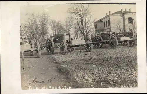 Foto Ak Erbeutete Geschütze, Kriegsbeute, I WK