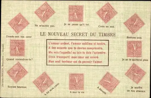 Briefmarken Ak Briefmarkensprache, Le Nouveau Secret du Timbre