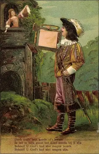 Präge Ak Trompeter von Säckingen, Liebespaar