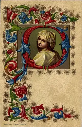 Präge Passepartout Litho Portrait von einem Kind