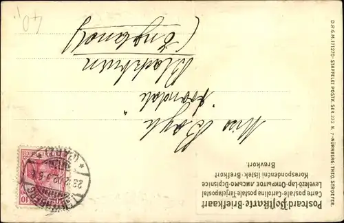 Präge Passepartout Foto Ak Portrait einer Frau, Staffelei