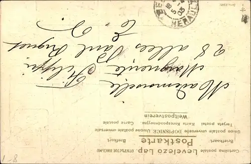 Präge Litho 1. April, Ier Avril, Zwei weiße Mäuse, Fisch