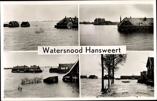 Ak Hansweerd Hansweert Zeeland Niederlande, Watersnood